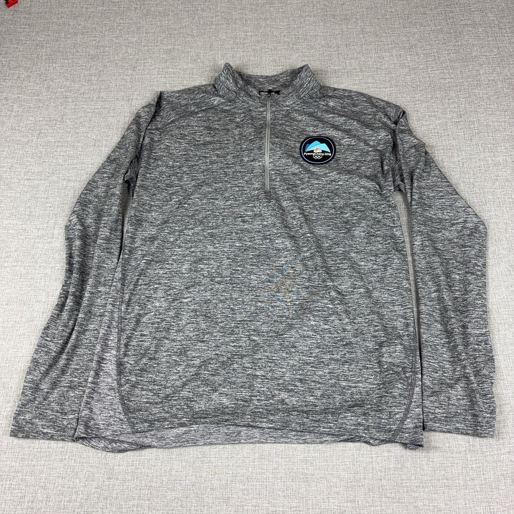 Nike Shirt Mens Medium Gray Long Sleeve Mock Neck 1/4 Zip Dri-FIT Running